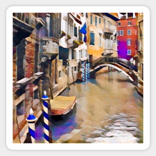 Venice Canal with Bridge Sticker